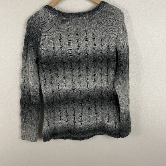 Sundance Womens XS Gray Gradient Stripe Cable Knit Sweater Wool Alpaca Blend - Picture 4 of 4